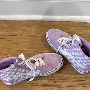 Vans Lavender and White Checkered High-Tops